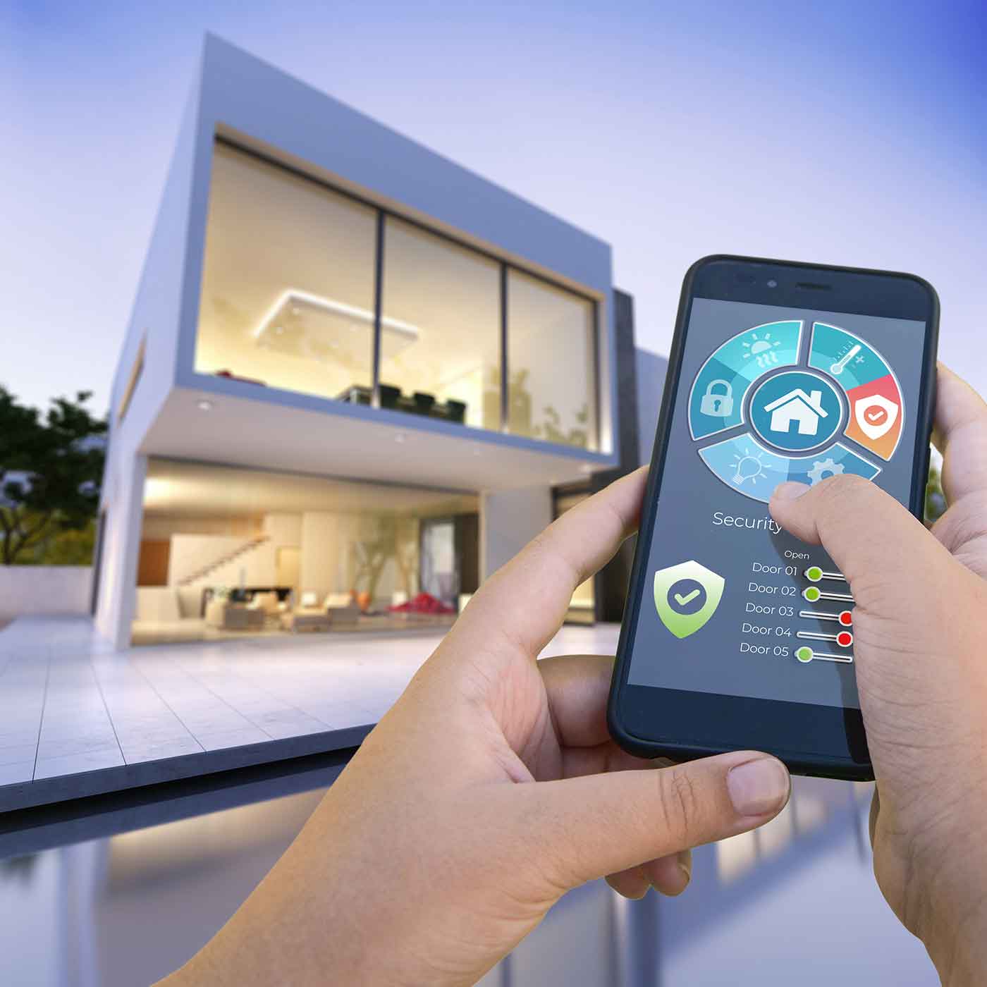 representacion-3d-villa-moderna-piscina-controlada-telefono-inteligente-exterior